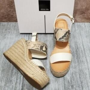 Dolce Vita Spiro Snakeskin Espidrille Platform Wedge Sandal NEW Women's 9